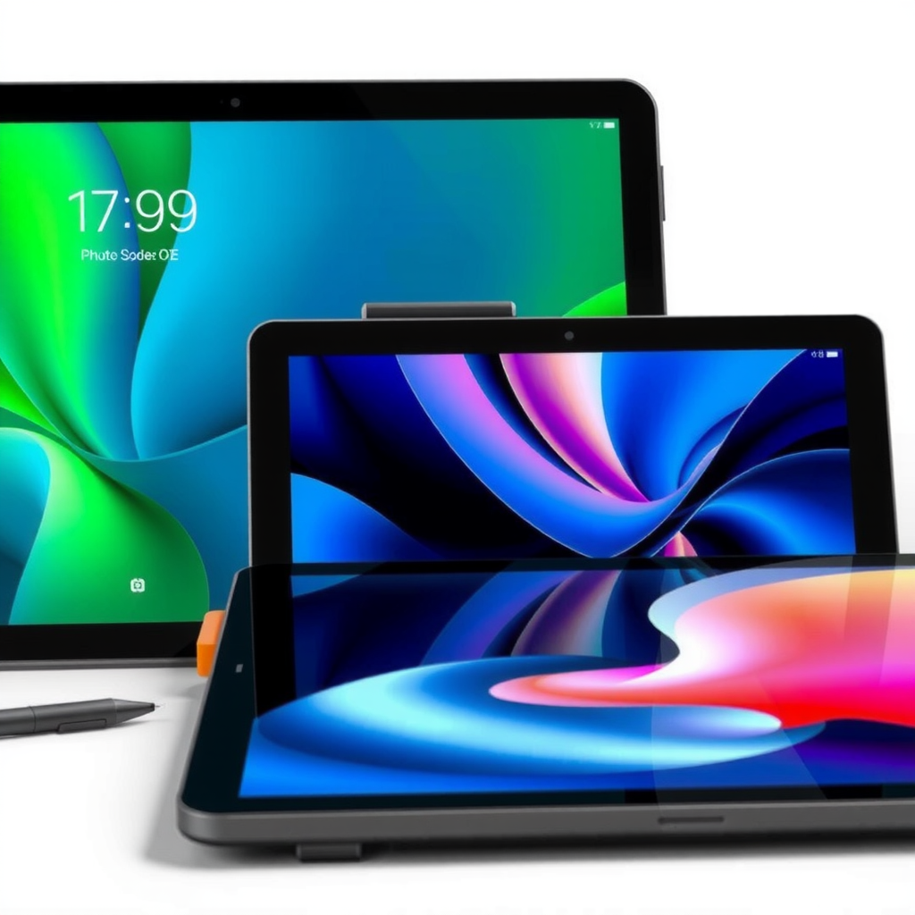 Modern tablets and portable devices with large touchscreens, stylus support, and versatile functionality for work and entertainment