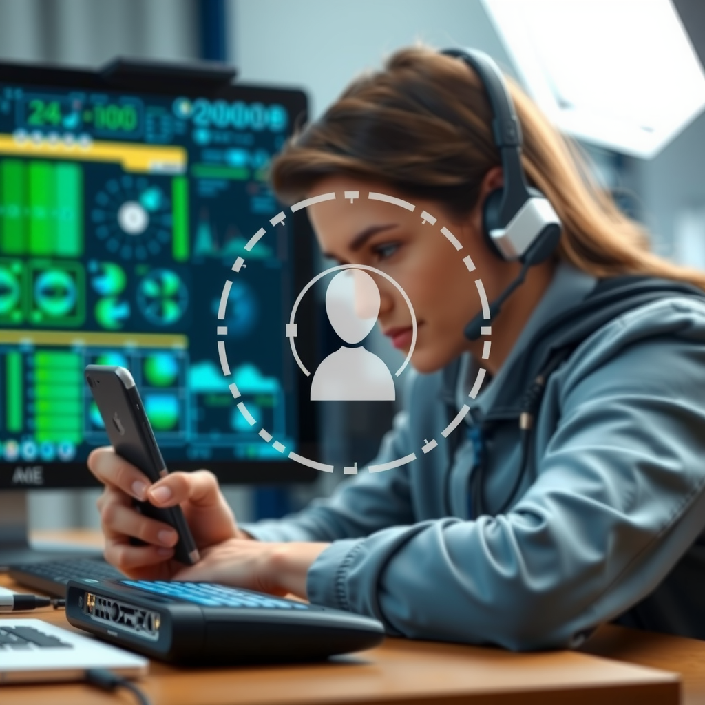 Technical support icon showing comprehensive device support and customer assistance